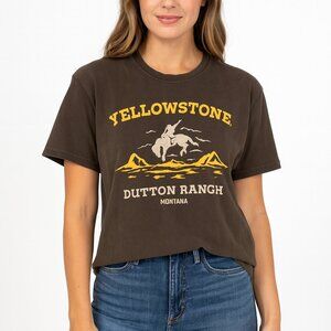 Yellowstone Dutton Ranch Graphic Tee – Brown – Size Large (Unisex)